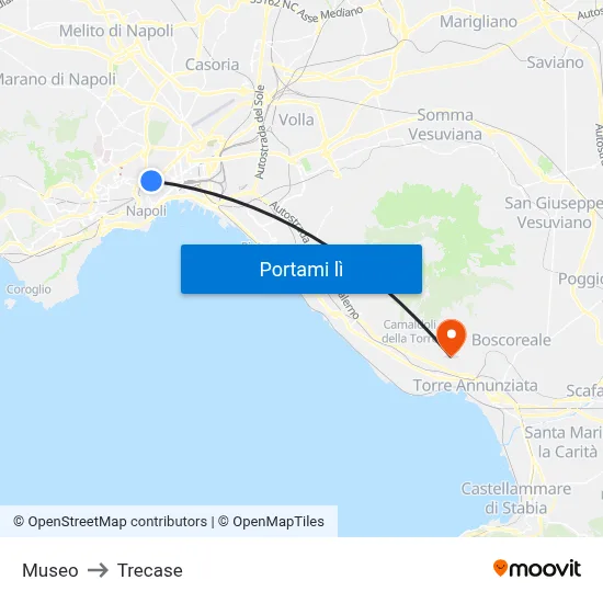 Museo to Trecase map
