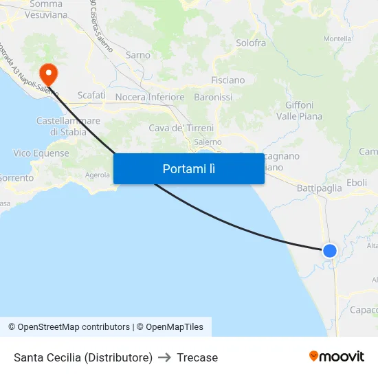 Santa Cecilia (Distributore) to Trecase map