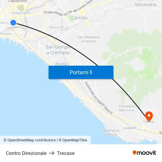 Centro Direzionale to Trecase map