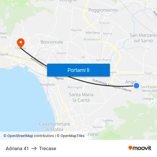 Adriana 41 to Trecase map