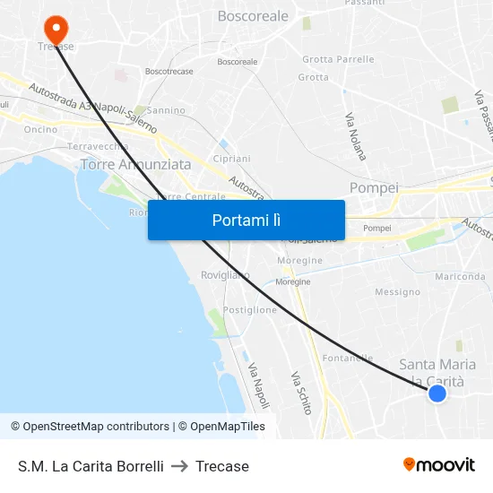 S.M. La Carita  Borrelli to Trecase map