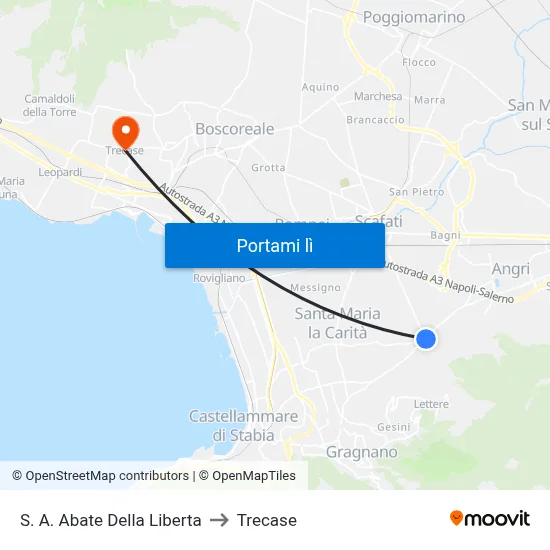 S. A. Abate Della Liberta to Trecase map
