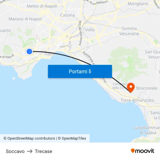 Soccavo to Trecase map