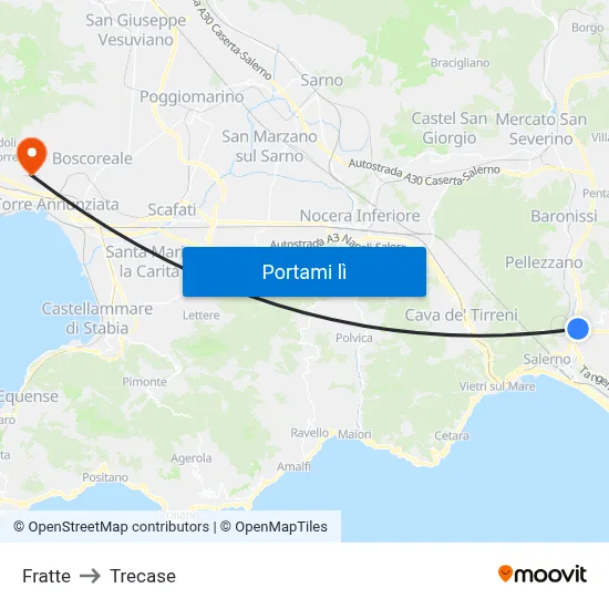 Fratte to Trecase map