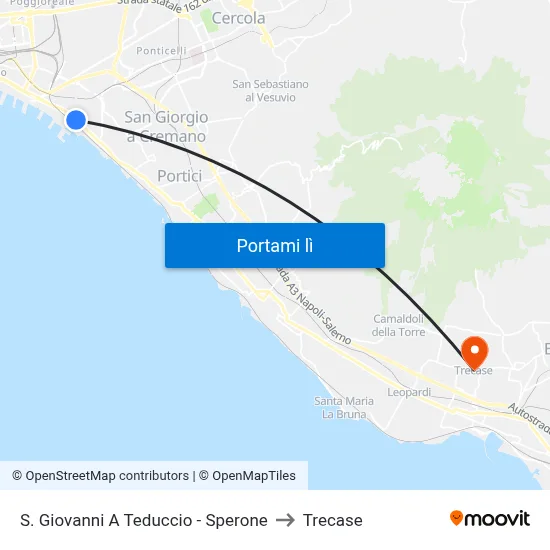 S. Giovanni A Teduccio - Sperone to Trecase map