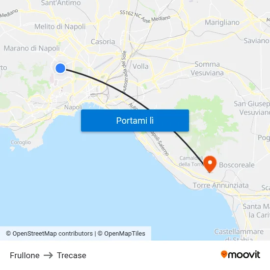 Frullone to Trecase map