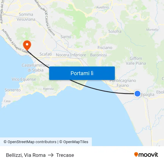 Bellizzi, Via Roma to Trecase map