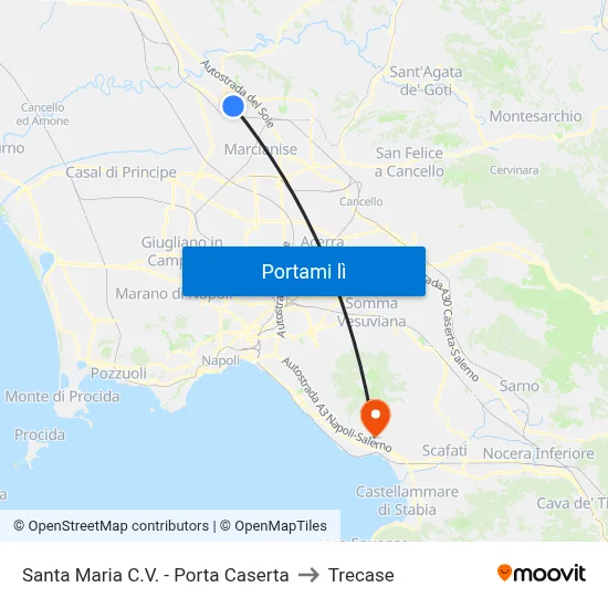 Santa Maria C.V. - Porta Caserta to Trecase map