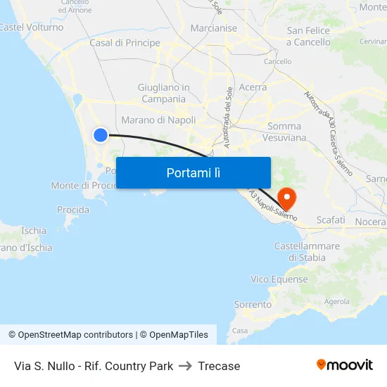 Via S. Nullo - Rif. Country Park to Trecase map