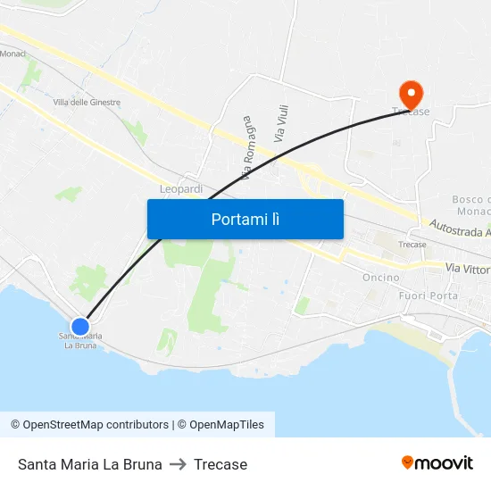 Santa Maria La Bruna to Trecase map