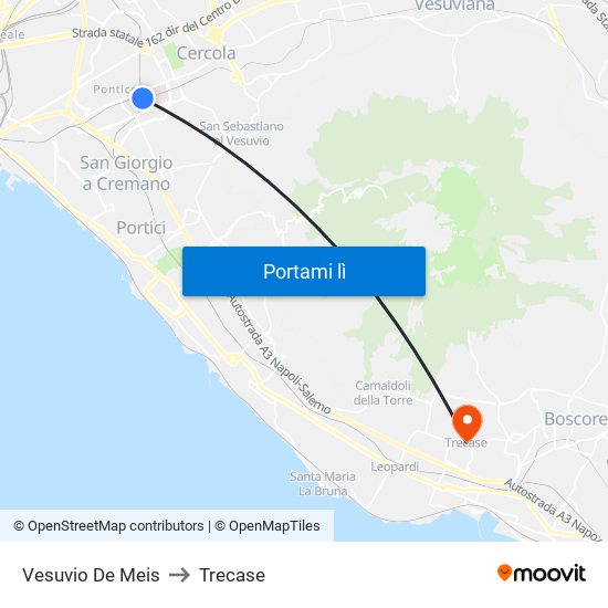 Vesuvio De Meis to Trecase map