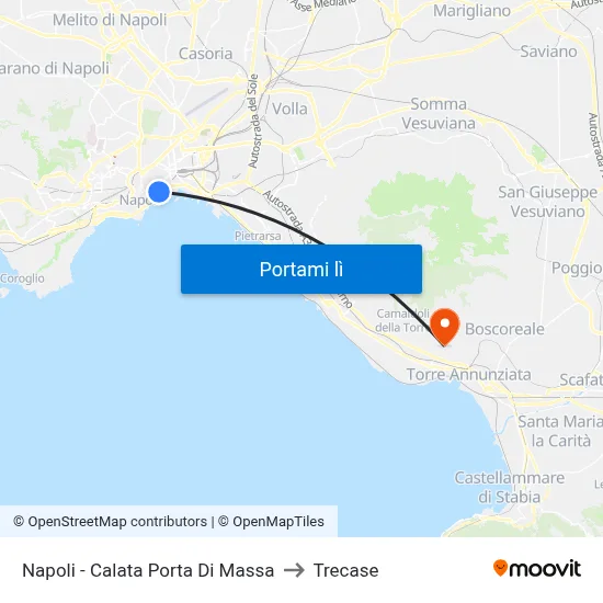 Napoli - Calata Porta Di Massa to Trecase map