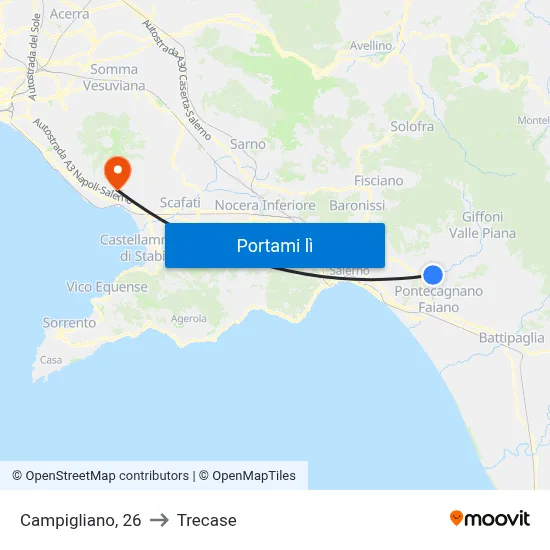 Campigliano, 26 to Trecase map