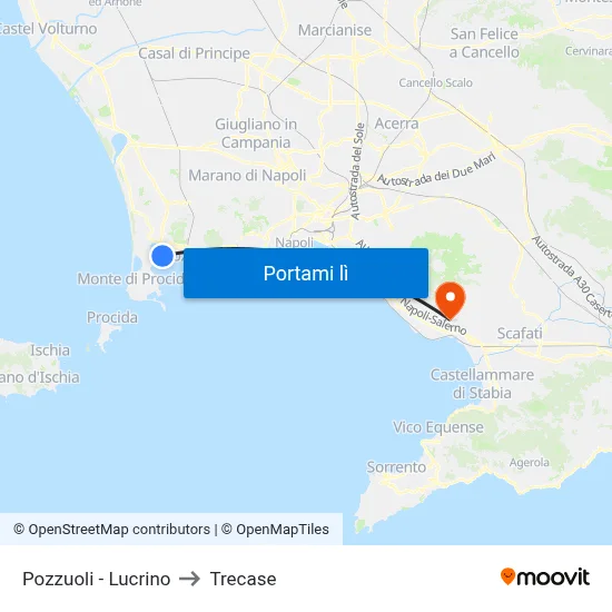 Pozzuoli - Lucrino to Trecase map