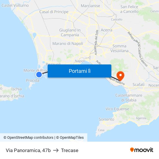 Via Panoramica, 47b to Trecase map