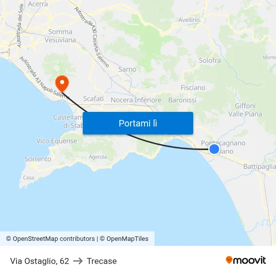 Via Ostaglio,  62 to Trecase map