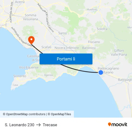 S. Leonardo 230 to Trecase map