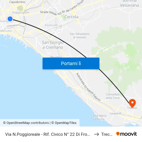 Via N.Poggioreale - Rif. Civico N° 22 Di Fronte Carcere to Trecase map