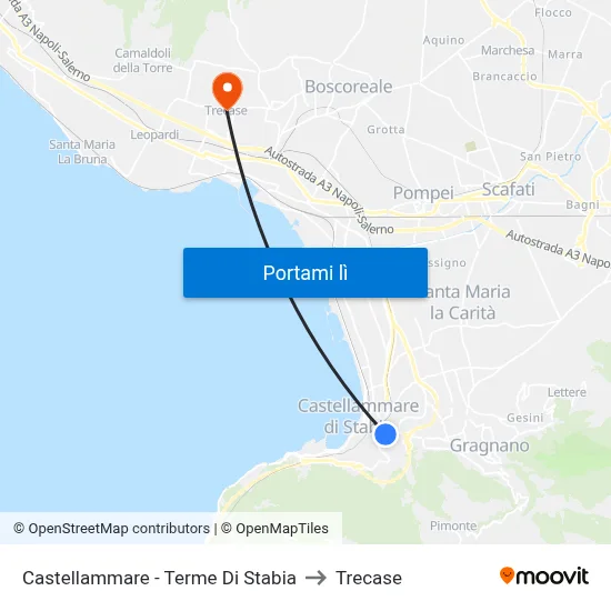 Castellammare - Terme Di Stabia to Trecase map