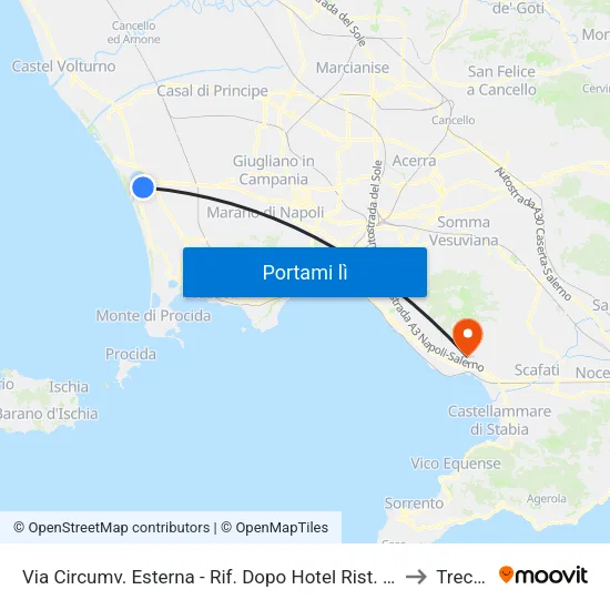 Via Circumv. Esterna - Rif. Dopo Hotel Rist. Garden Park to Trecase map