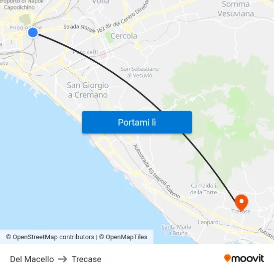 Del Macello to Trecase map