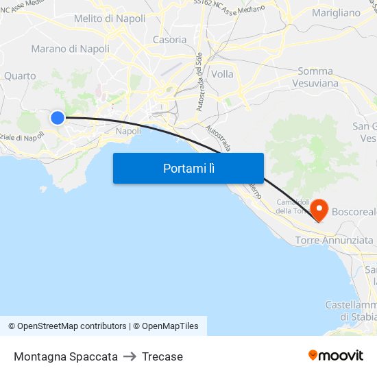 Montagna Spaccata to Trecase map