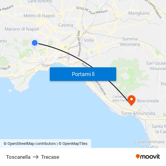 Toscanella to Trecase map