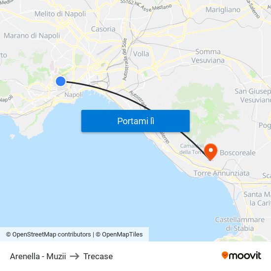 Arenella - Muzii to Trecase map