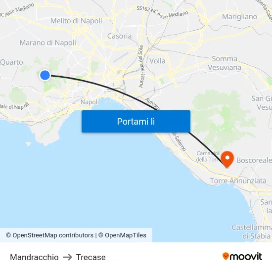 Mandracchio to Trecase map