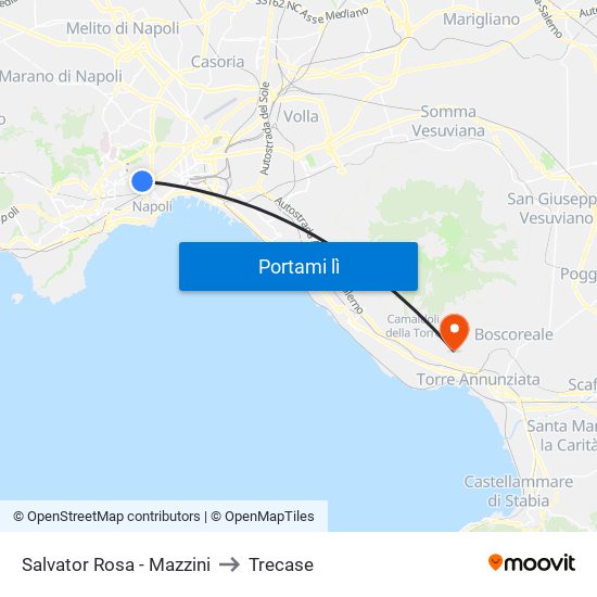 Salvator Rosa - Mazzini to Trecase map