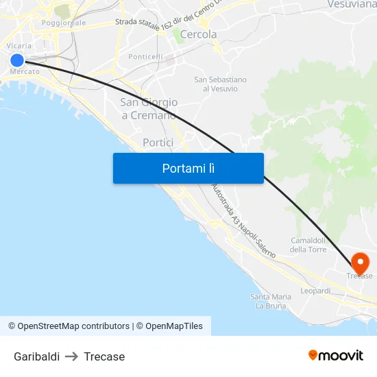 Garibaldi to Trecase map