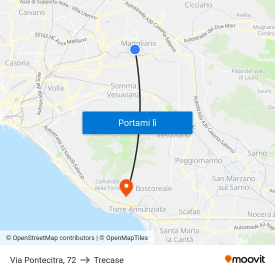 Via Pontecitra, 72 to Trecase map