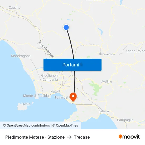 Piedimonte Matese - Stazione to Trecase map