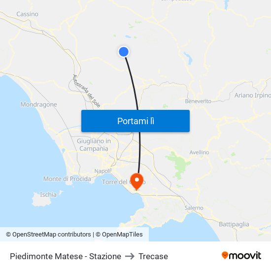 Piedimonte Matese - Stazione to Trecase map
