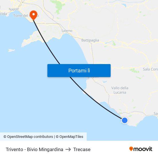 Trivento - Bivio Mingardina to Trecase map