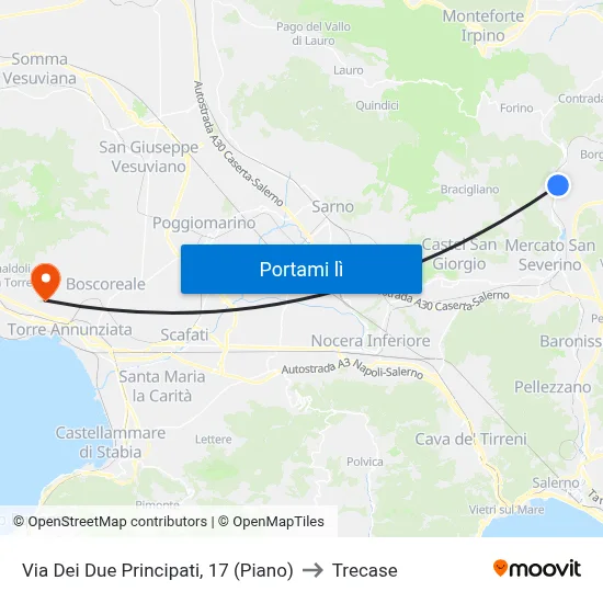 Via Dei Due Principati, 17 (Piano) to Trecase map