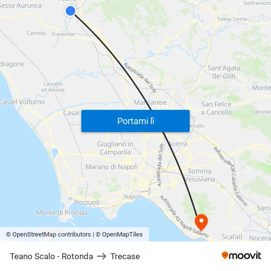 Teano Scalo - Rotonda to Trecase map