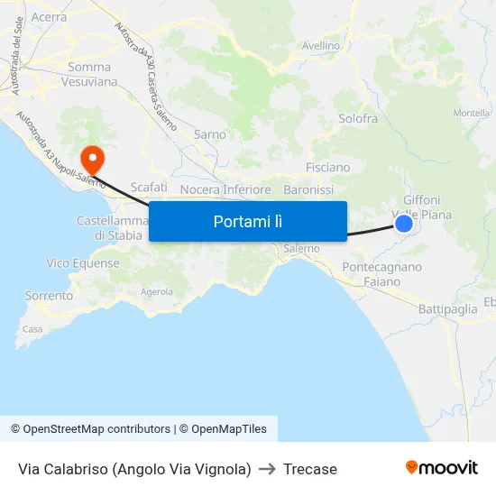 Via Calabriso (Angolo Via Vignola) to Trecase map