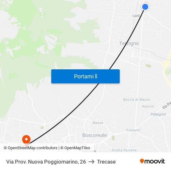 Via Prov. Nuova Poggiomarino, 26 to Trecase map