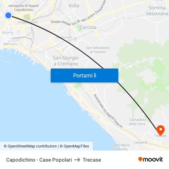 Capodichino - Case Popolari to Trecase map