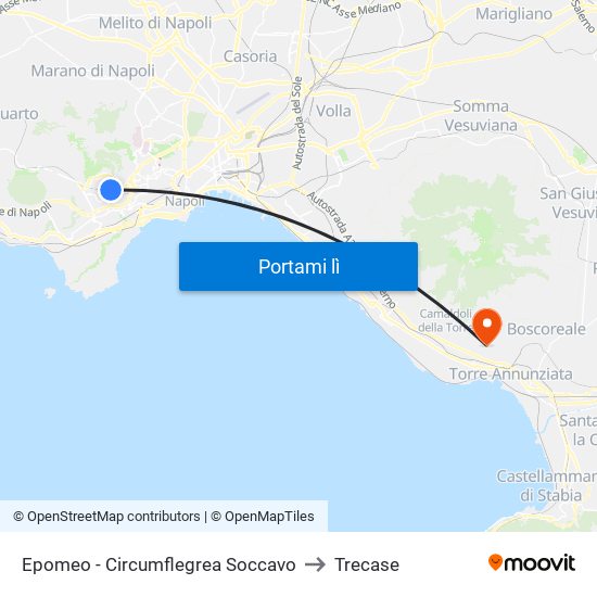 Epomeo - Circumflegrea Soccavo to Trecase map