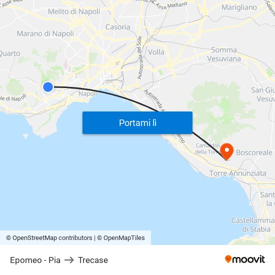 Epomeo - Pia to Trecase map