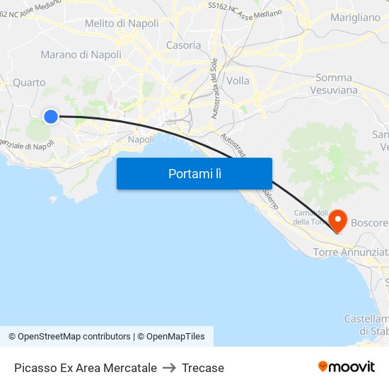 Picasso Ex Area Mercatale to Trecase map