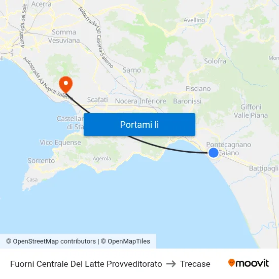 Fuorni Centrale Del Latte Provveditorato to Trecase map