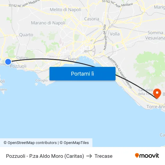 Pozzuoli - P.za Aldo Moro (Caritas) to Trecase map