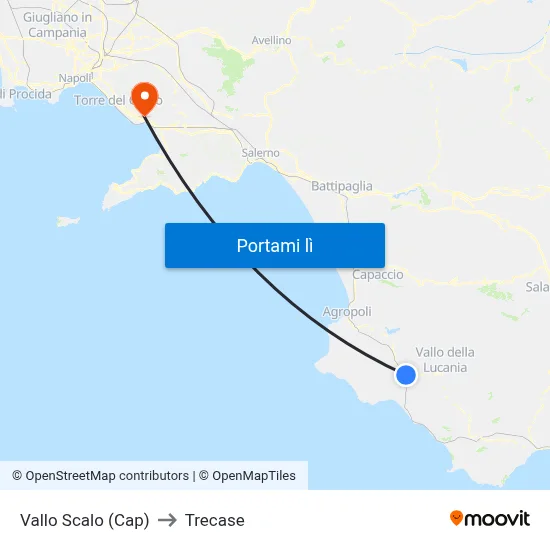 Vallo Scalo (Cap) to Trecase map