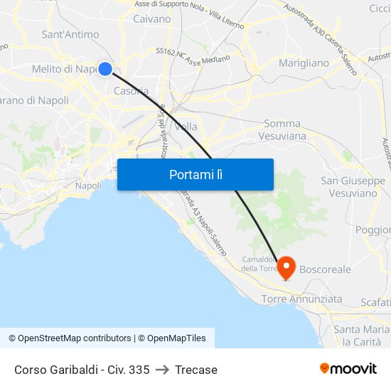 Corso Garibaldi - Civ. 335 to Trecase map