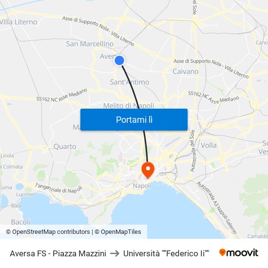 Aversa FS - Piazza Mazzini to Università ""Federico Ii"" map