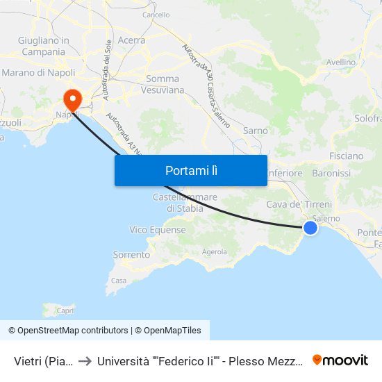 Vietri (Piazza) to Università ""Federico Ii"" - Plesso Mezzocannone 4 map