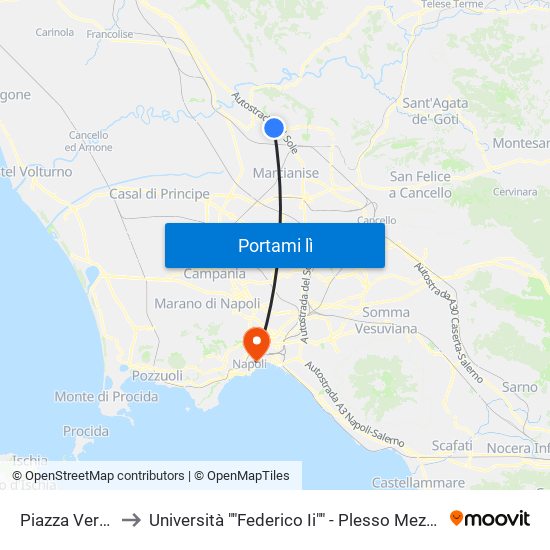 Piazza Verrazzo to Università ""Federico Ii"" - Plesso Mezzocannone 4 map